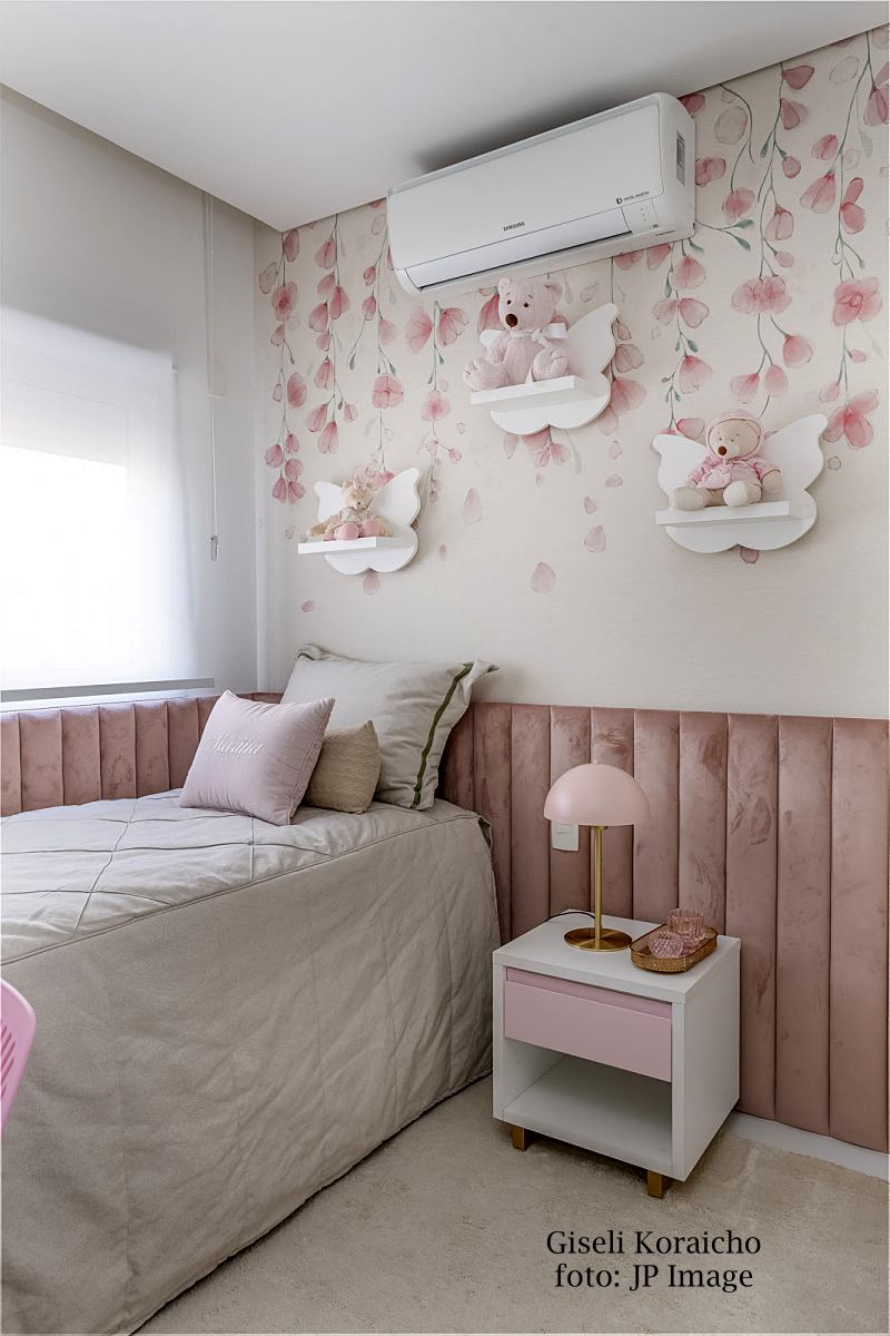 quarto rosa e cinza moderno