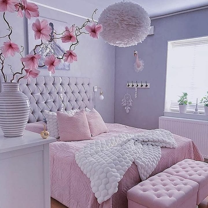 paleta cinza e rosa decoração