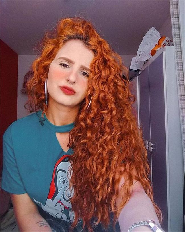descolorir cabelo cacheado para ruivo