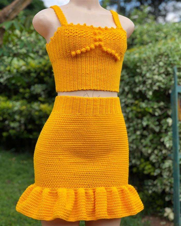 agulha para saia de crochê