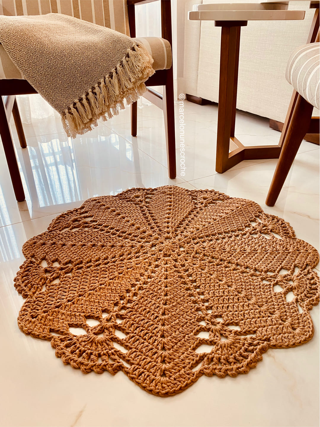 tapete de crochê para sala