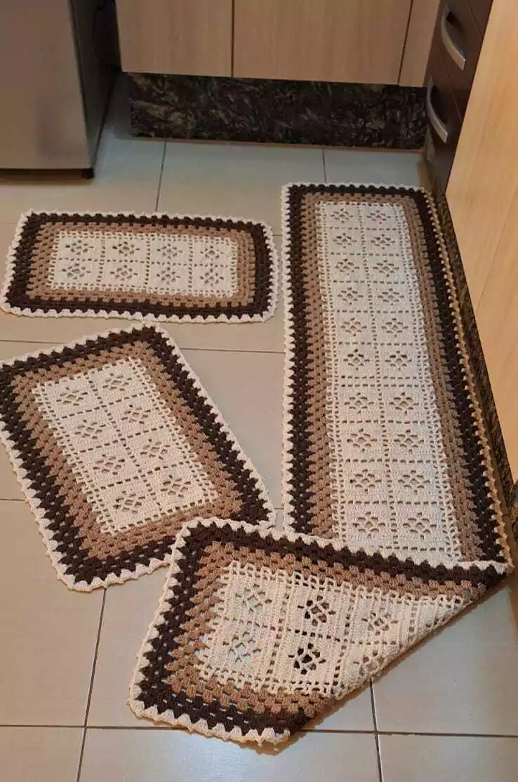 tapete de crochê para sala