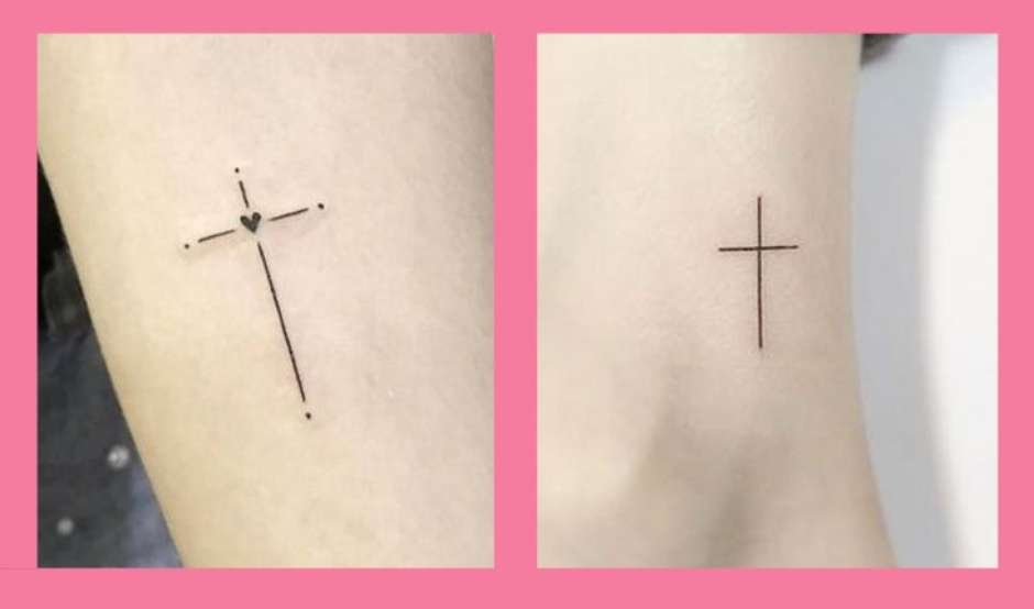 tatuagem de cruz com nome