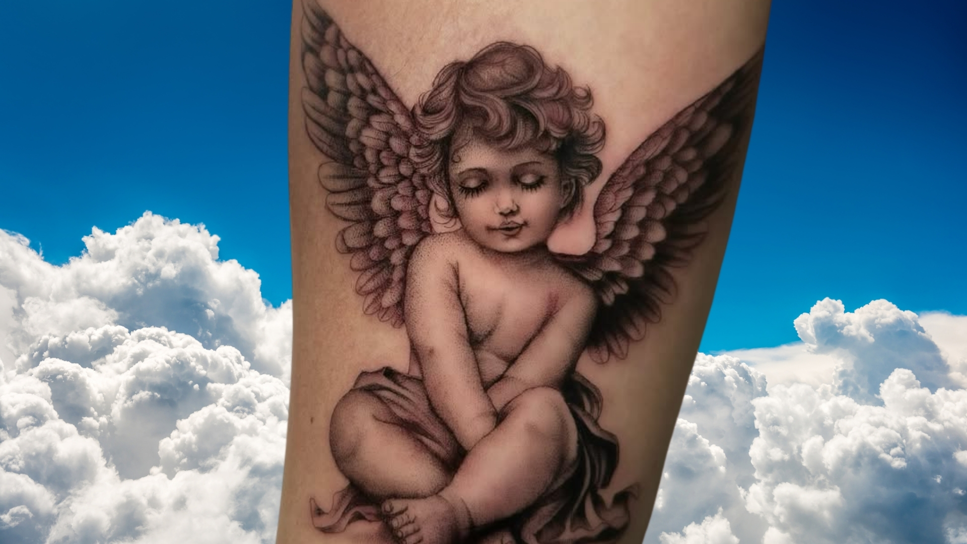 tatuagem anjo da guarda