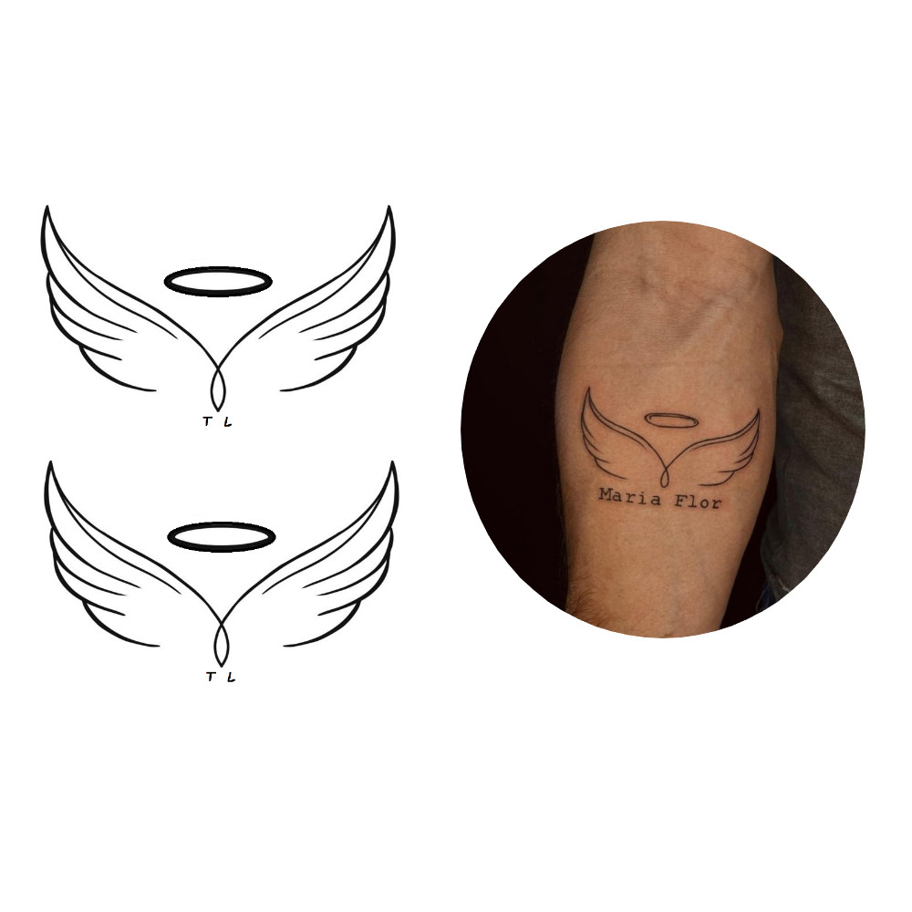 tatuagem anjo minimalista