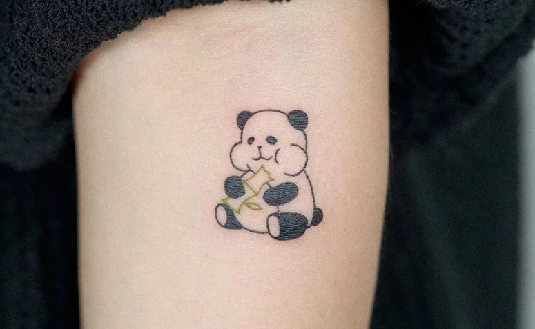 tatuagem urso preto e branco