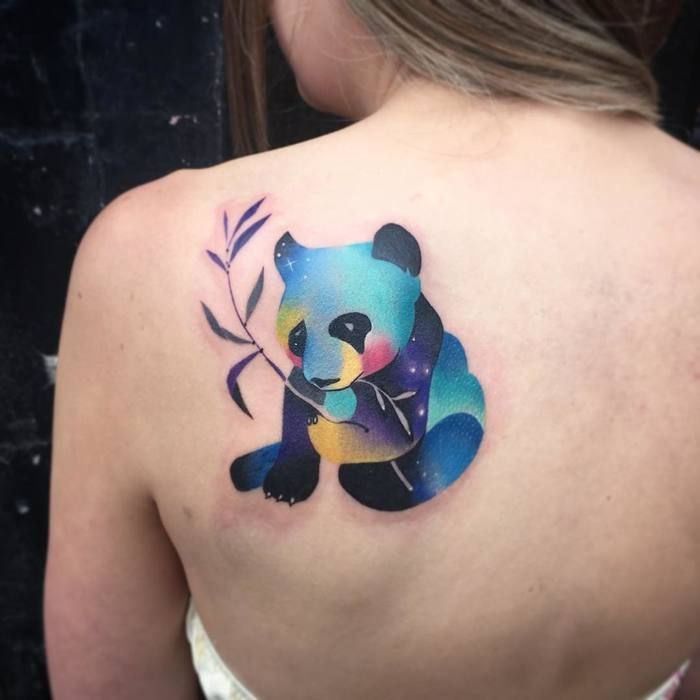 tatuagem urso com flores