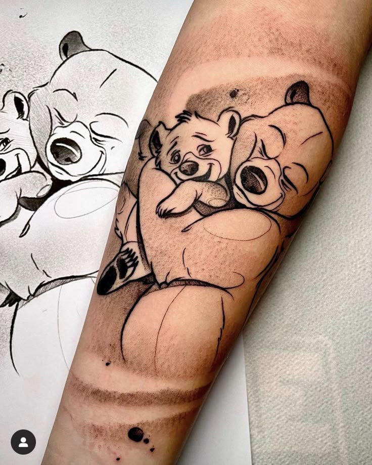 tatuagem urso leão