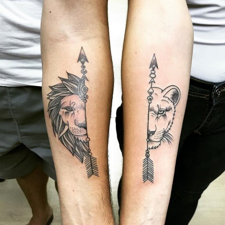 tatuagem de casal coordenada geográfica
