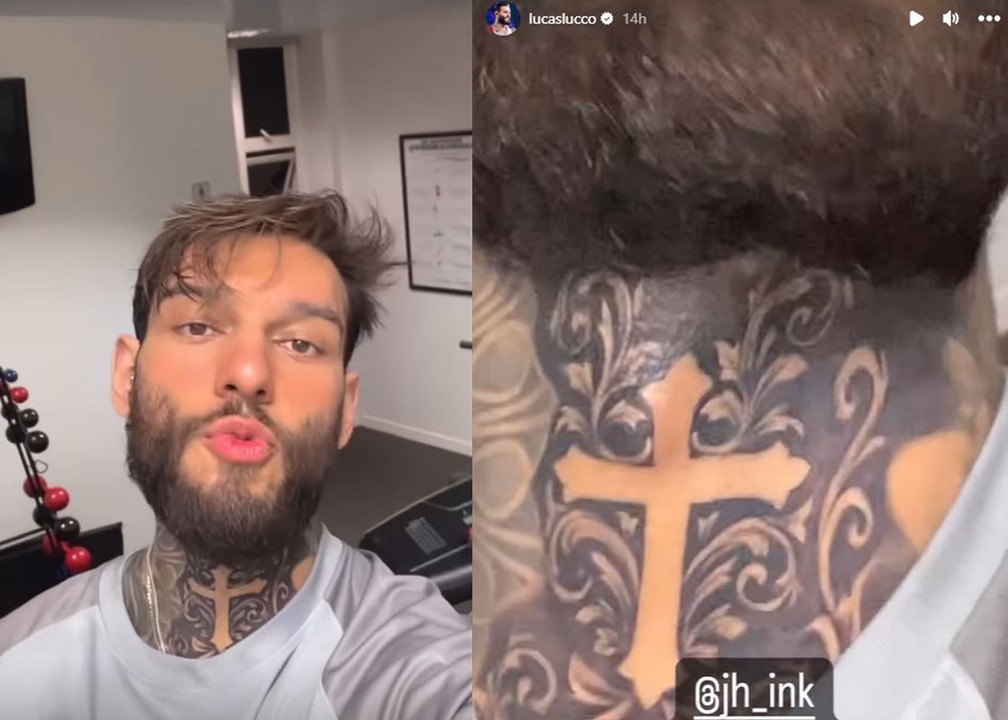tatuagem cruz religiosa pescoço