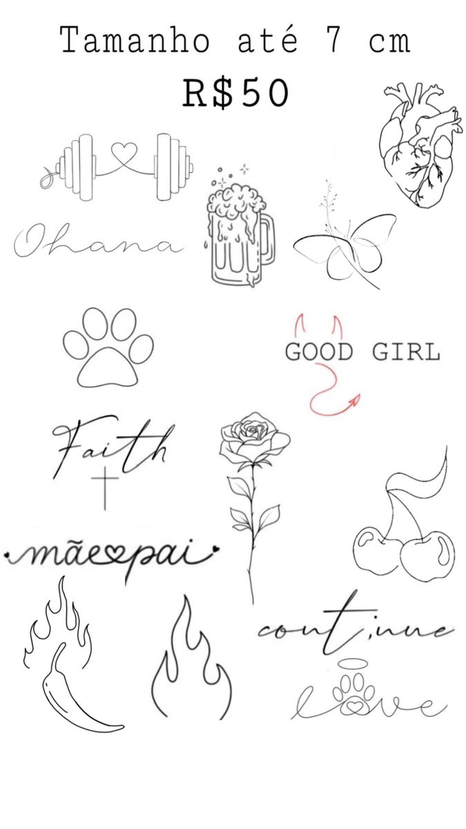 tatuagem minimalista 7cm