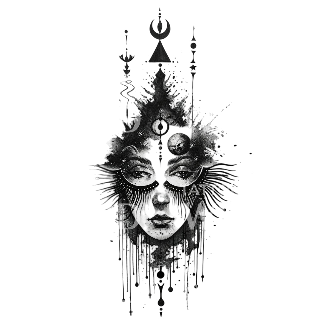 tatuagem de bruxa mística