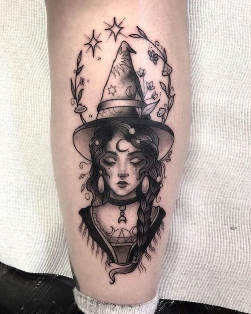 tatuagem de bruxa mística