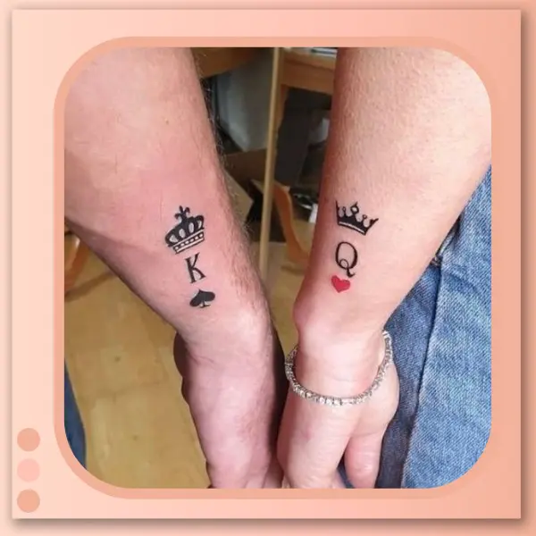 tatuagem de casal geométrica