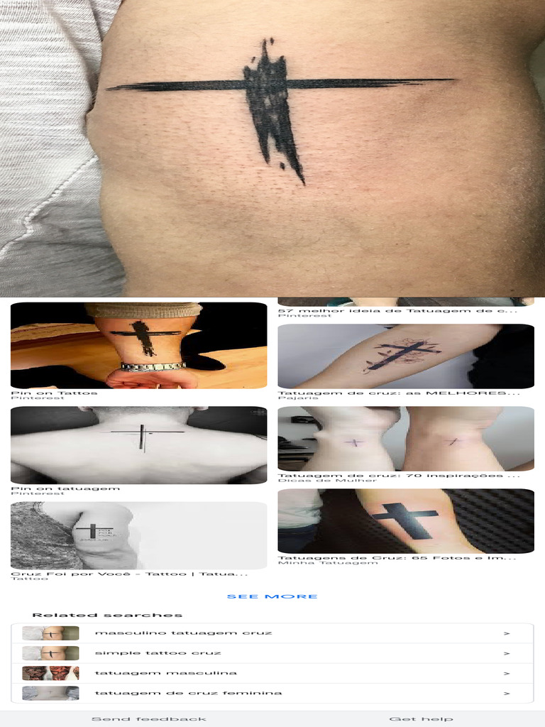 tatuagem de cruz no antebraço