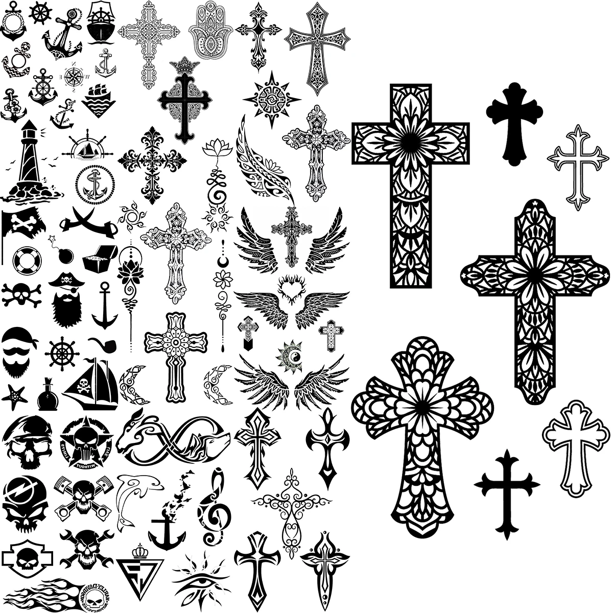 tatuagem blackwork cruz pescoço
