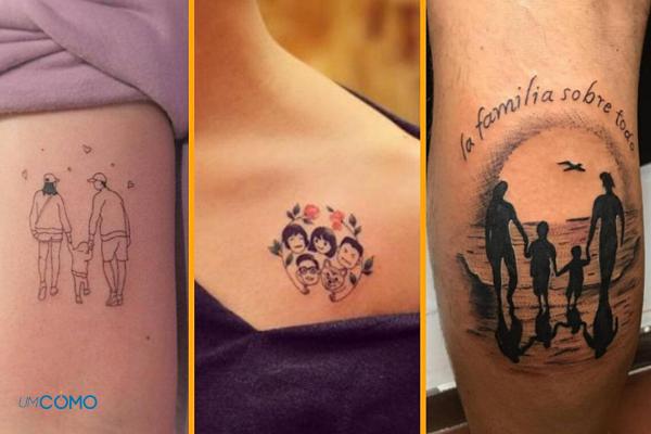 tatuagem minimalista família