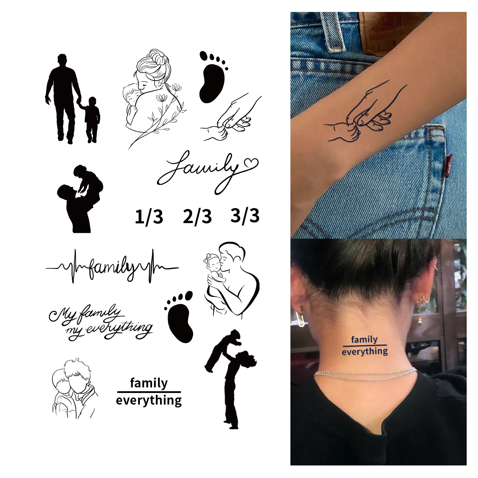 tatuagem filhos casal minimalista