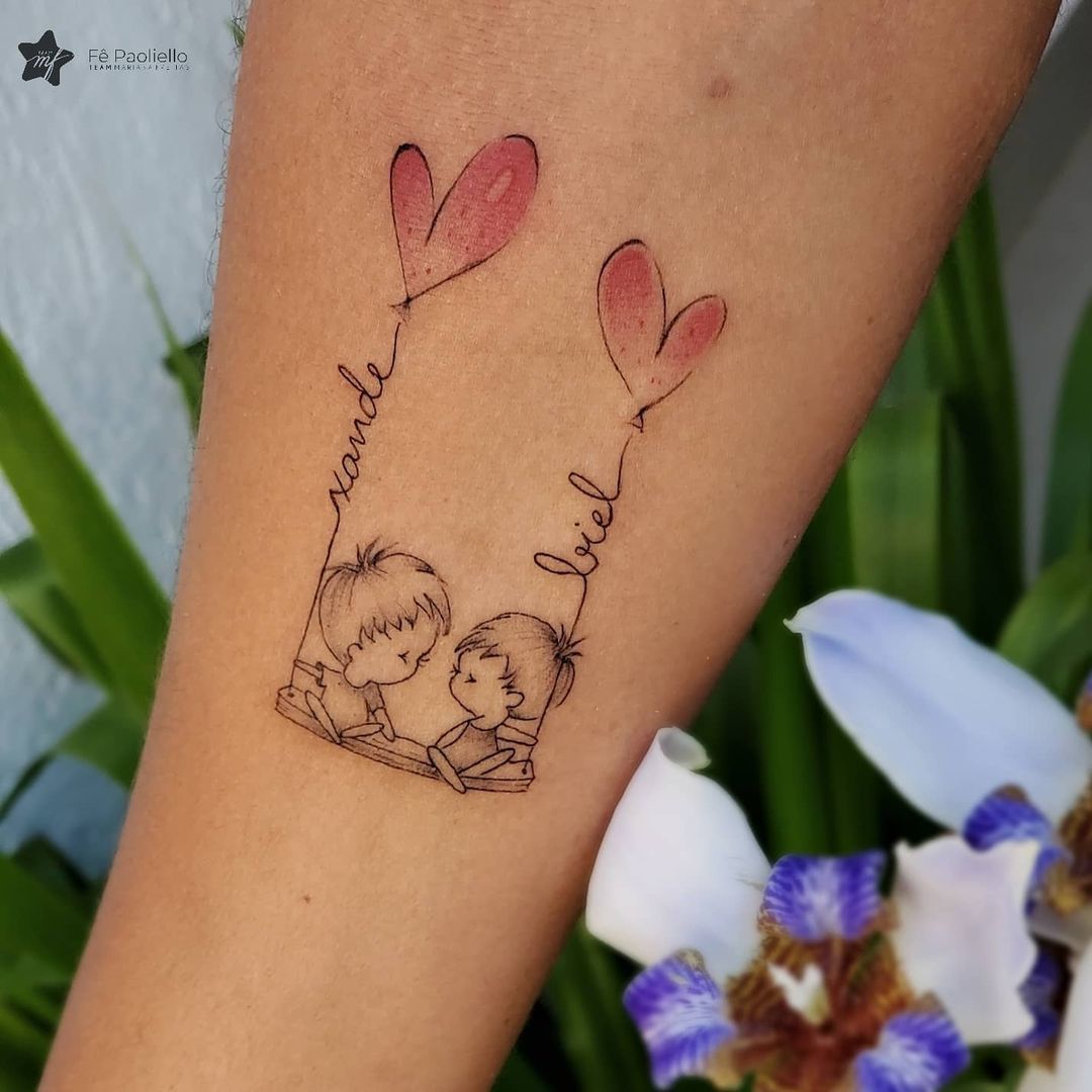 tatuagem filhos casal nomes