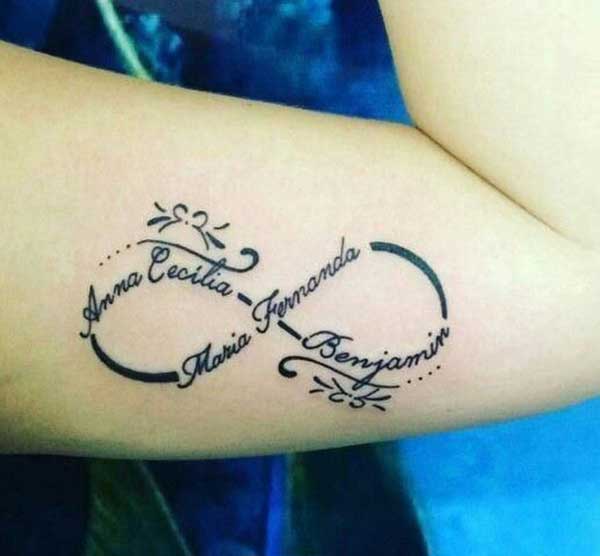 tatuagem nome filho minimalista