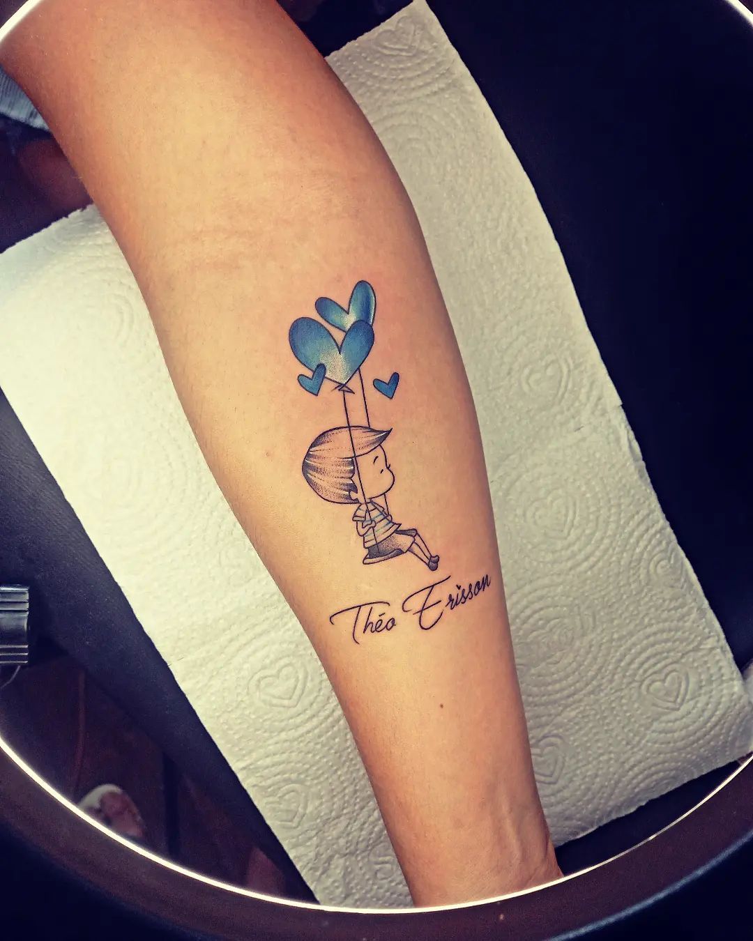 tatuagem nome filho pulso