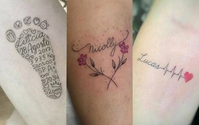 tatuagem nome filho clavícula