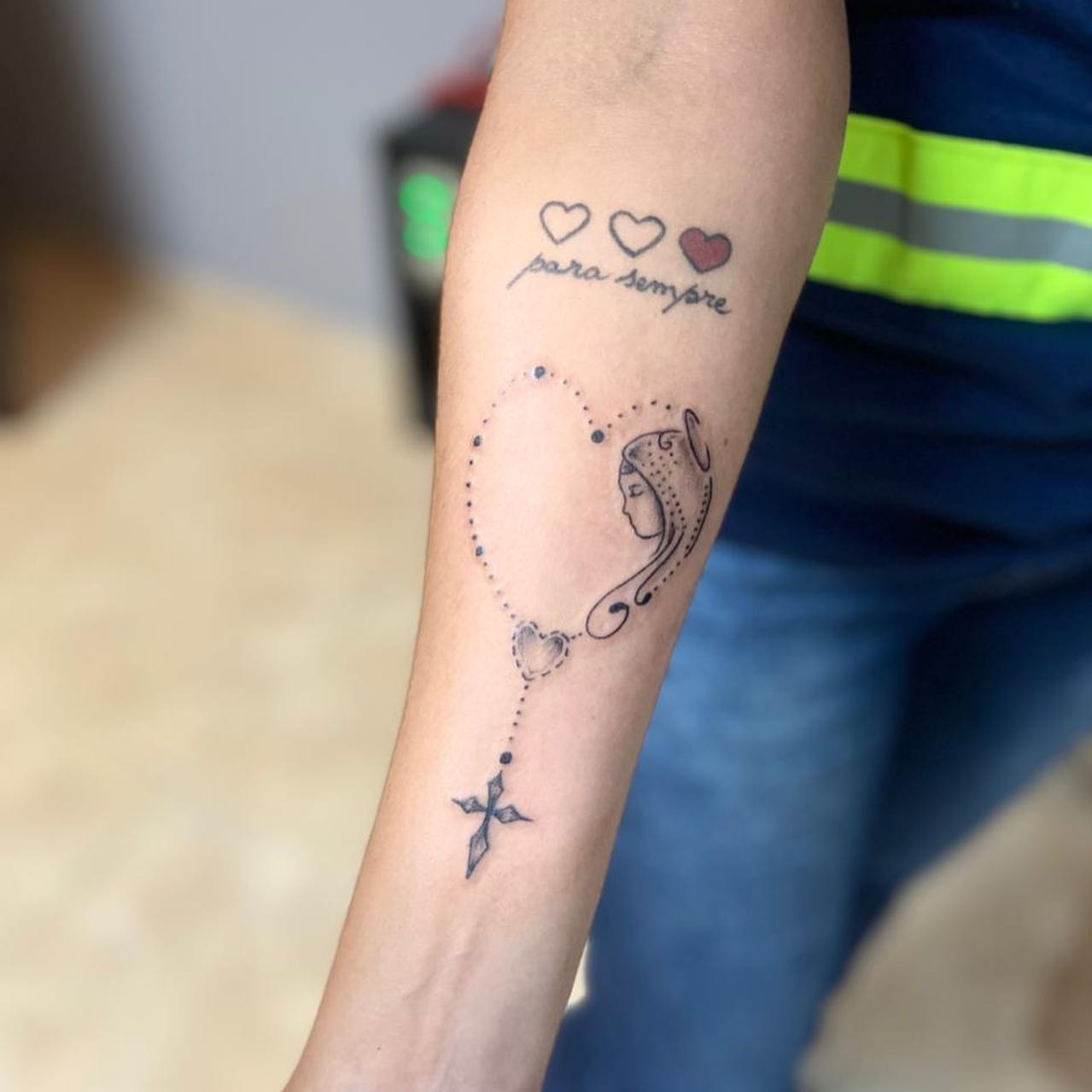 tatuagem Nossa Senhora Aparecida delicada