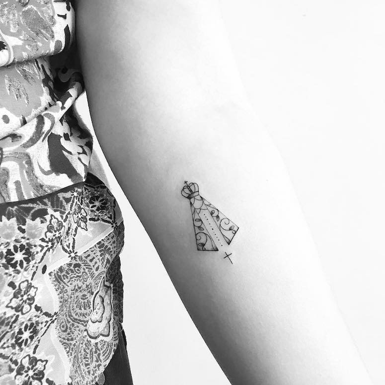 tatuagem Nossa Senhora Aparecida aquarela