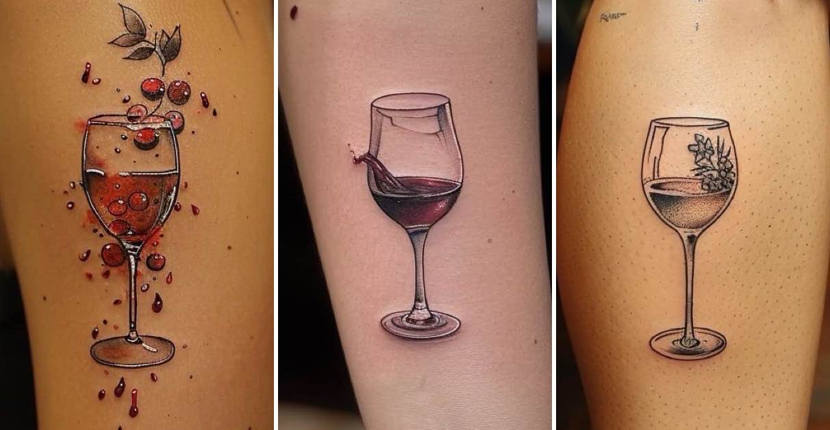 tatuagem de casal taça de vinho
