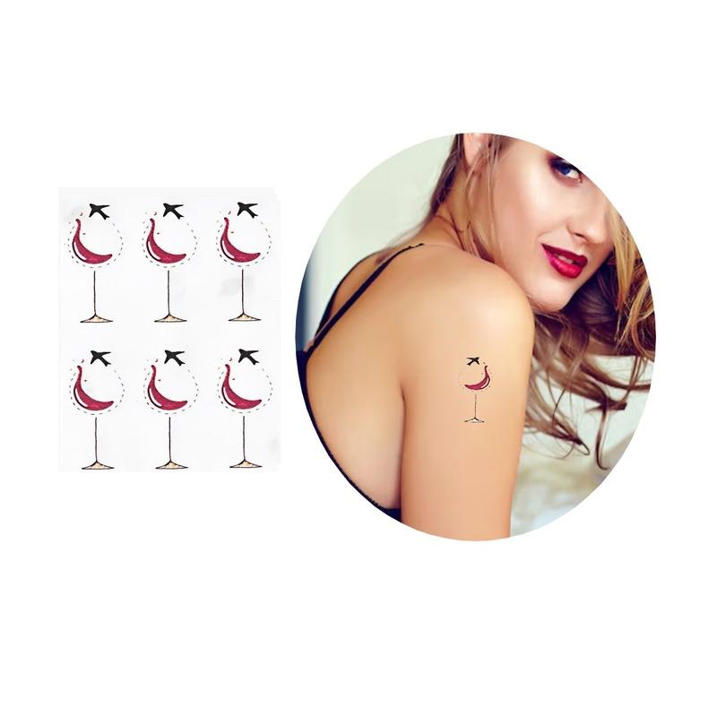 tatuagem fine line taça de vinho