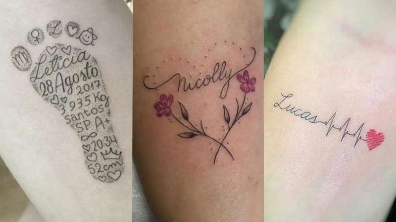 tatuagem filhos fineline