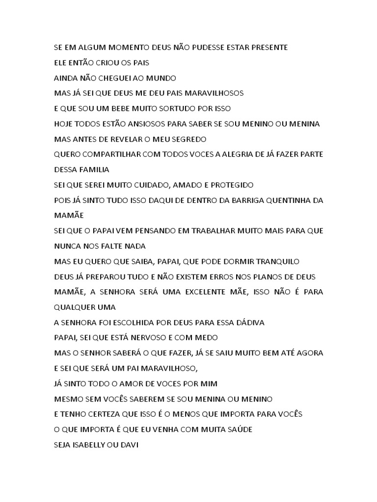 textos chá revelação criativos
