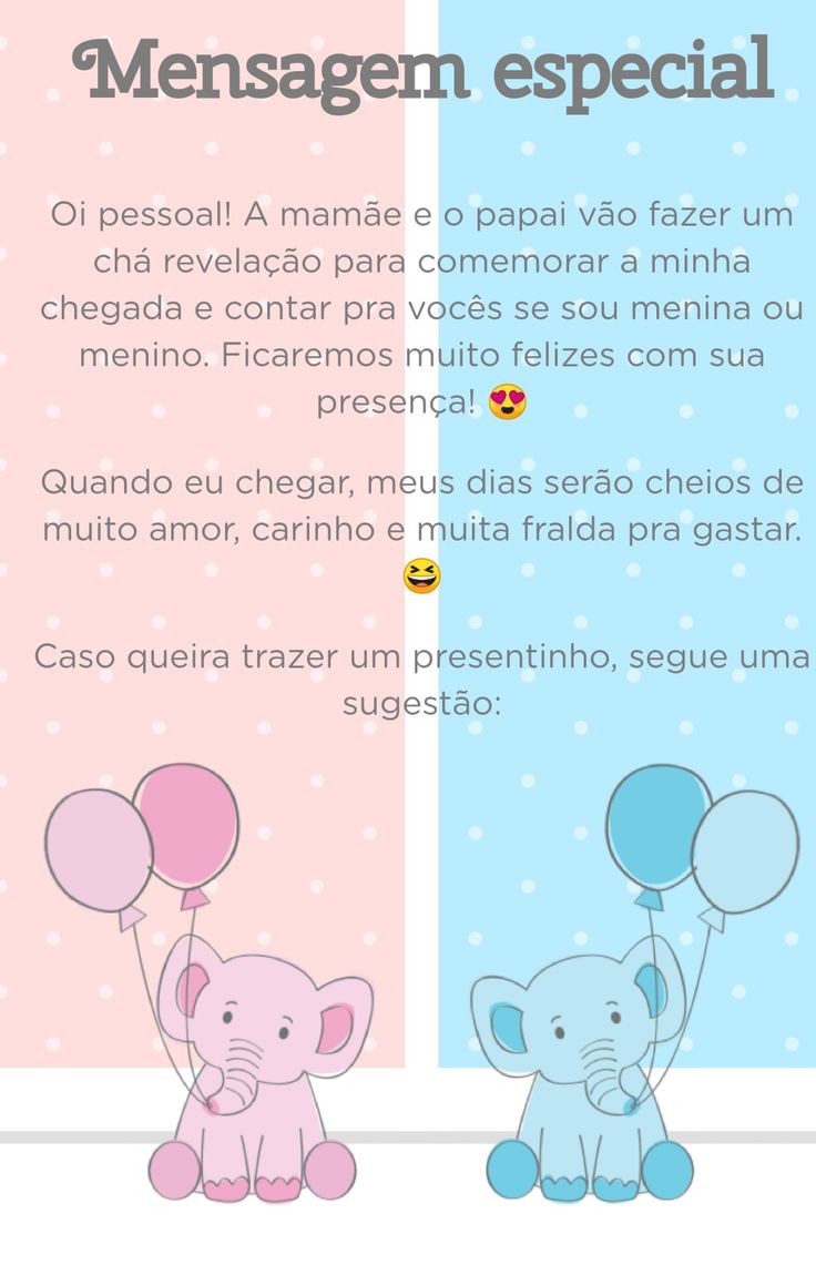 frases para convite chá revelação
