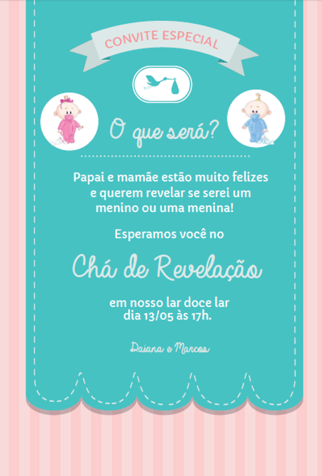 ideias de texto para chá de bebê revelação