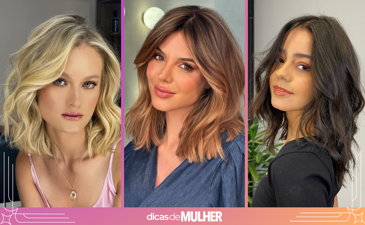 corte de cabelo medio com franja