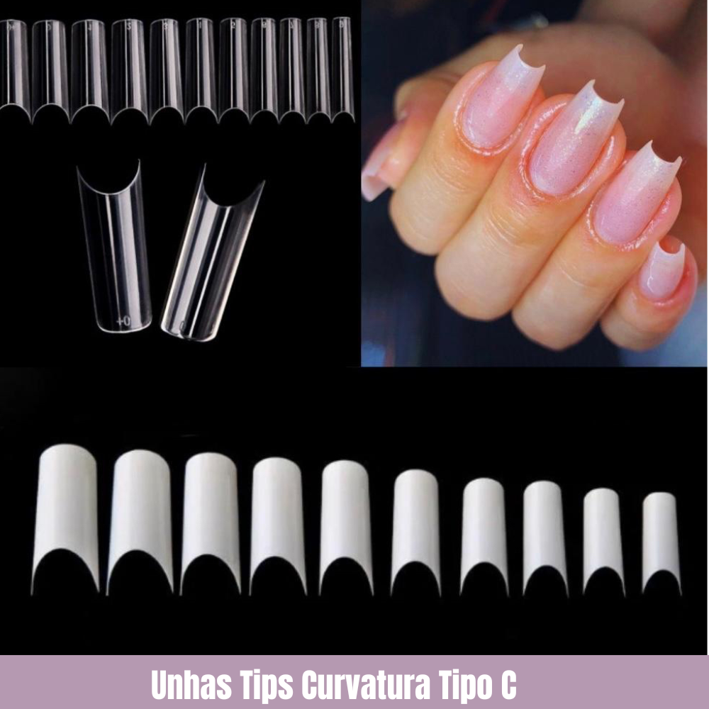 unhas de gel com tips