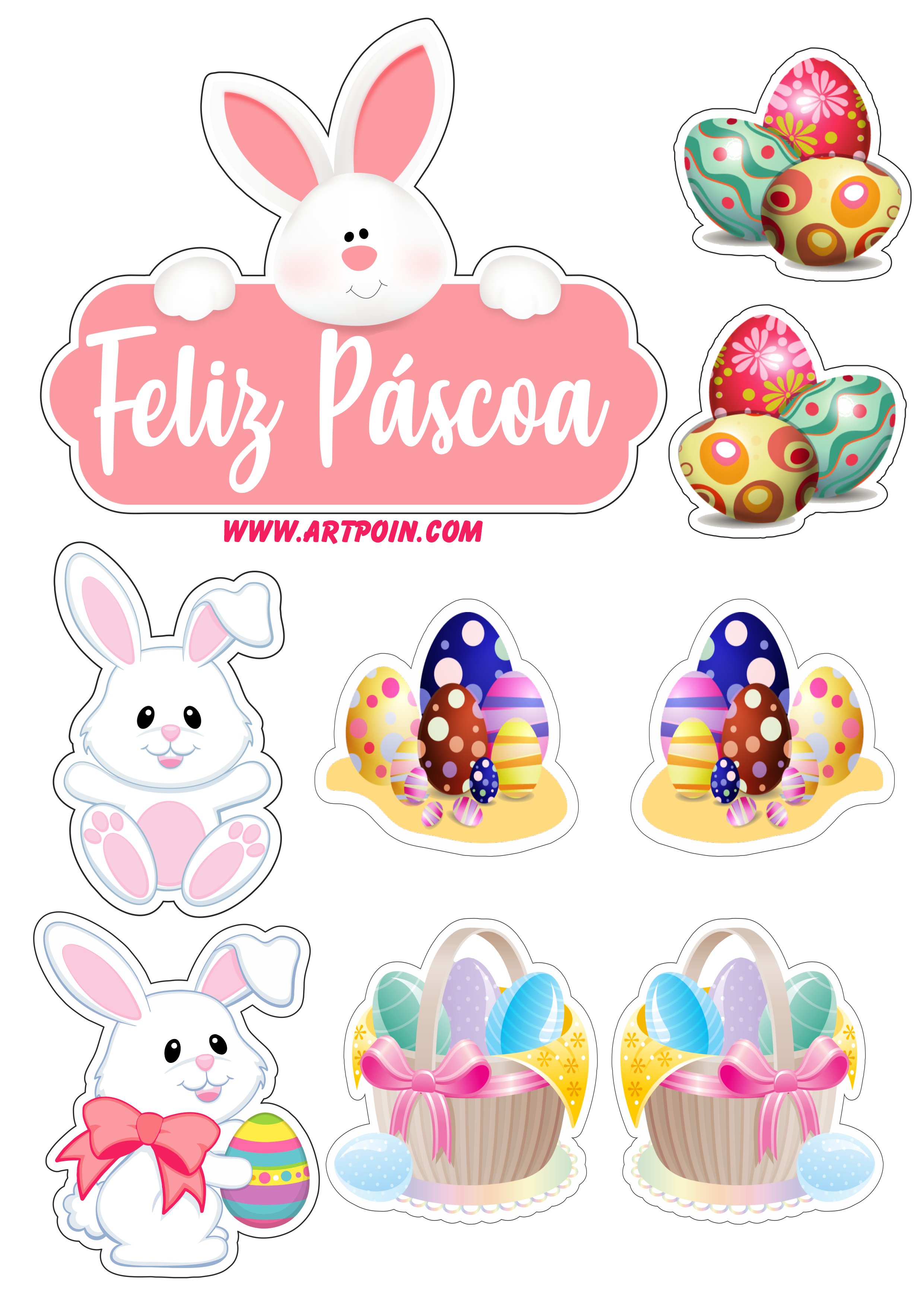 topper de bolo pascoa coelho