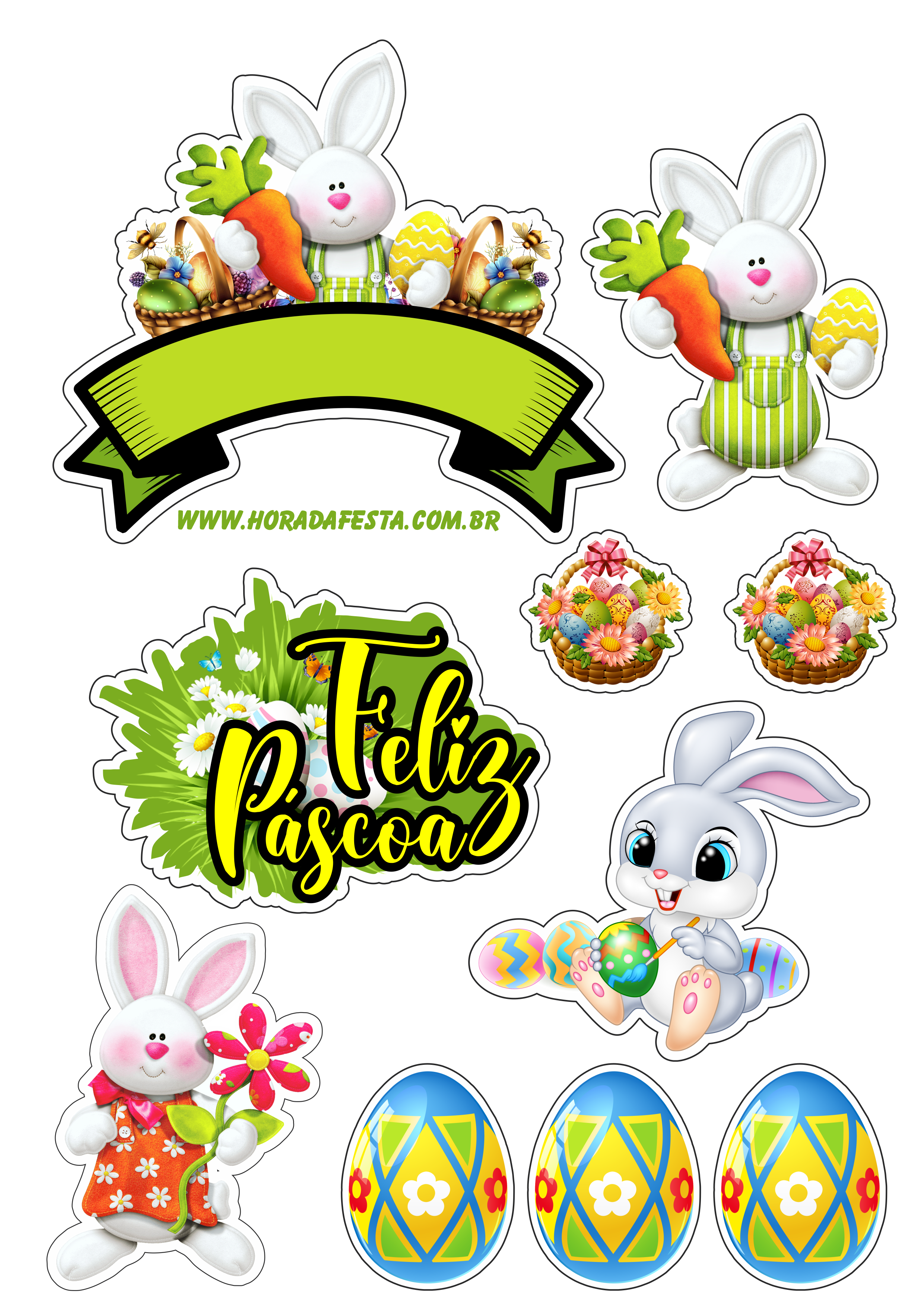 topo de bolo pascoa feliz pascoa