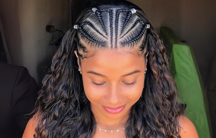 penteado com trança frontal