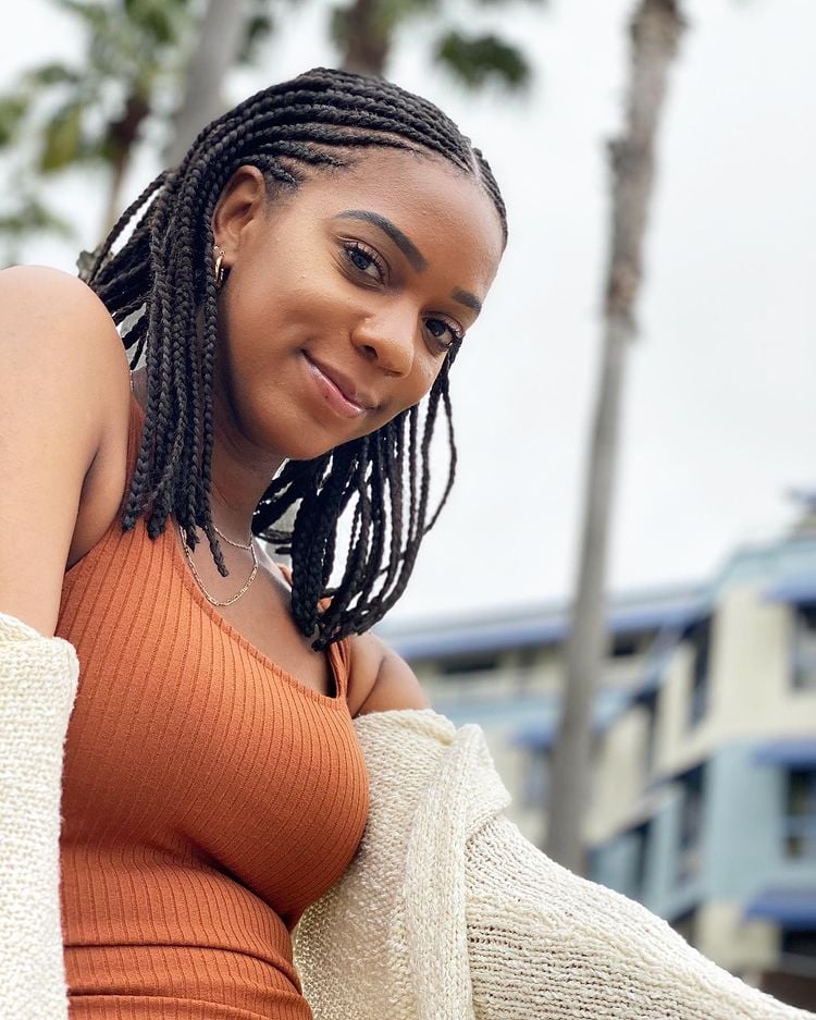 Trança raiz com box braids