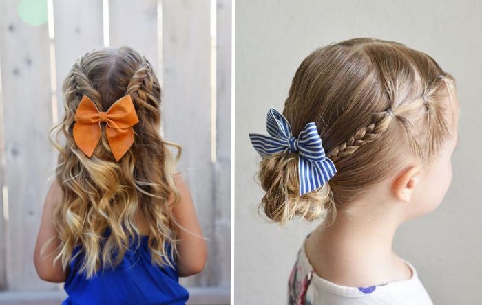 penteado infantil com elástico e trança falsa