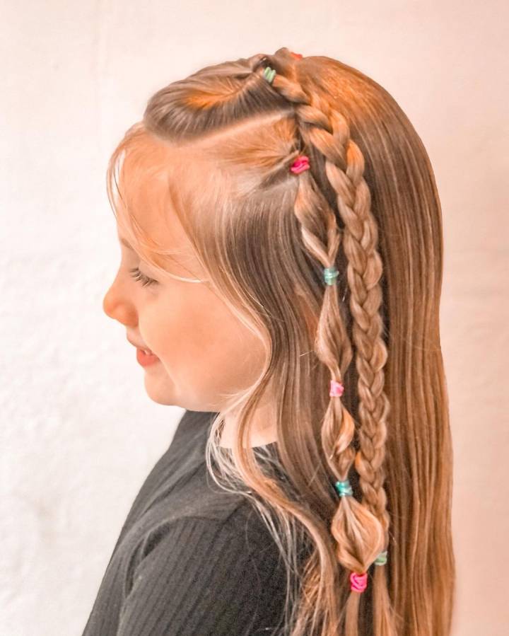penteado escolar infantil com elásticos