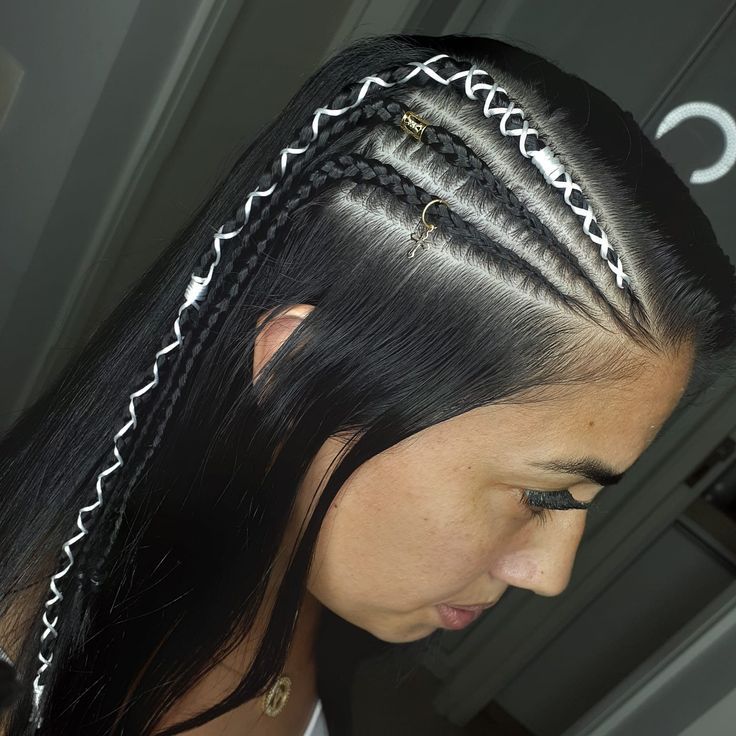 trança lateral cabelo liso volume