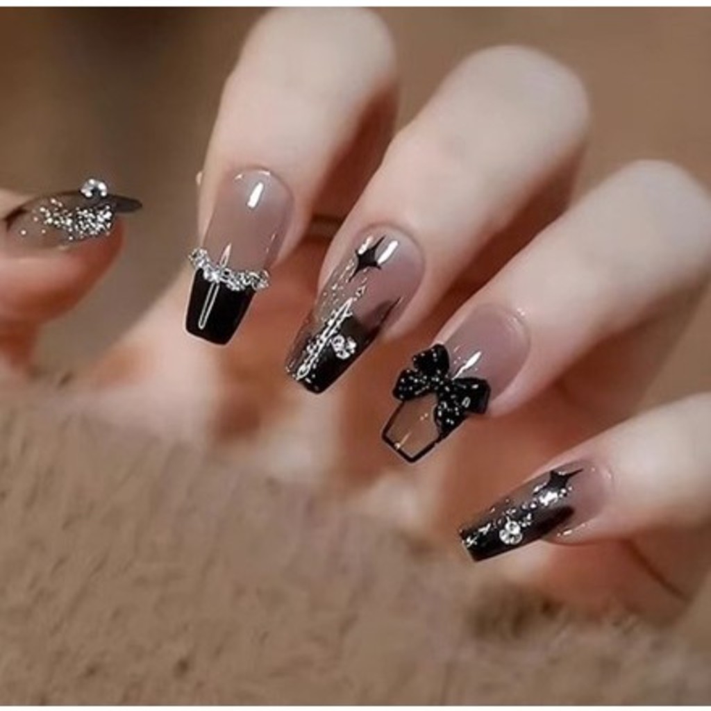 fotos de unhas postiças com brilho