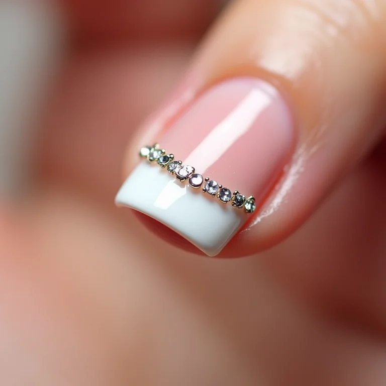 decoração de unhas postiças com cristais