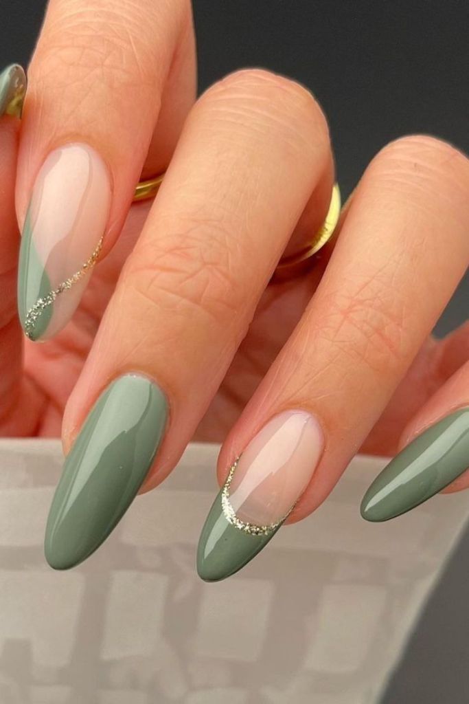 unha amendoada verde menta