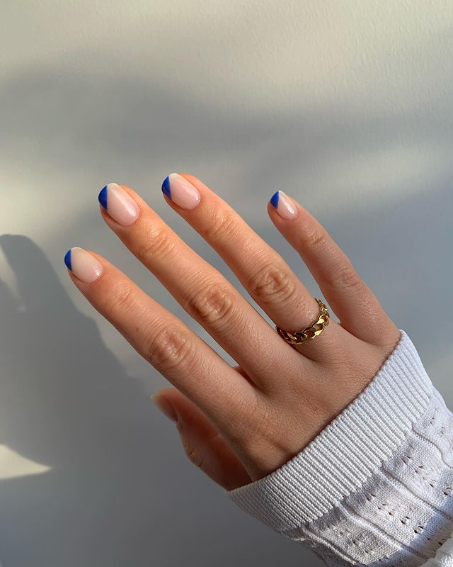 unha decorada azul