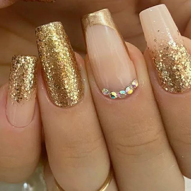 unha decorada nude casamento