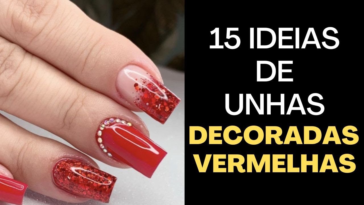 unha vermelha amendoada