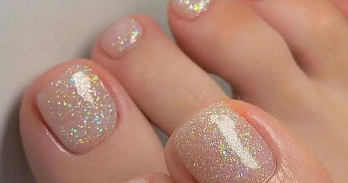 tutorial unha pé francesinha glitter